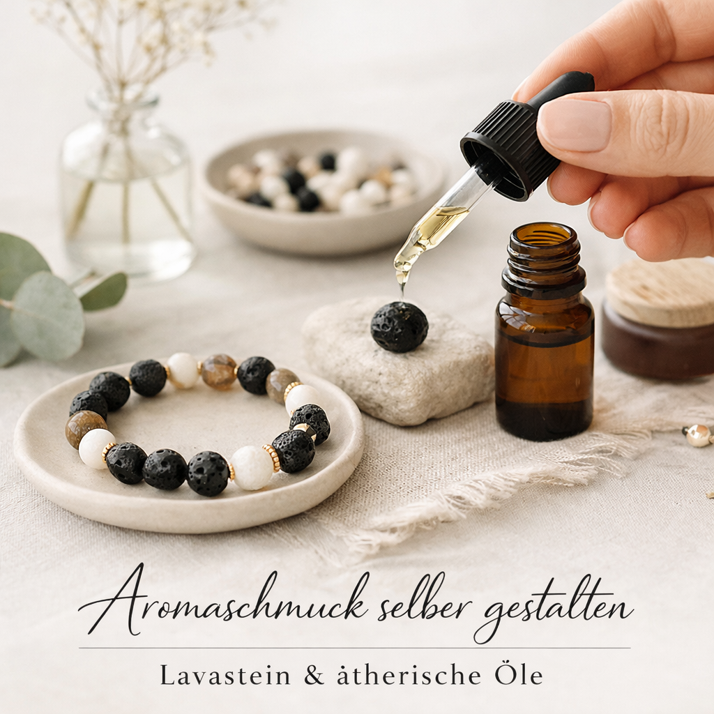 Aromaschmuck selber gestalten - Lavasteine & ätherische Öle